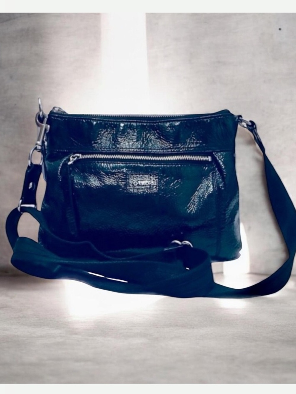 Coach Poppy Black Patent Crossbody Bag